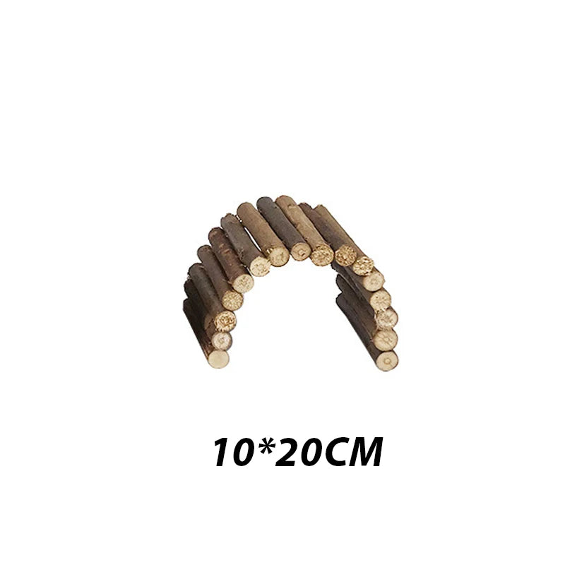 Puente de Escalada de Madera para Pequeños Roedores – Diversión y Seguridad en Jaulas