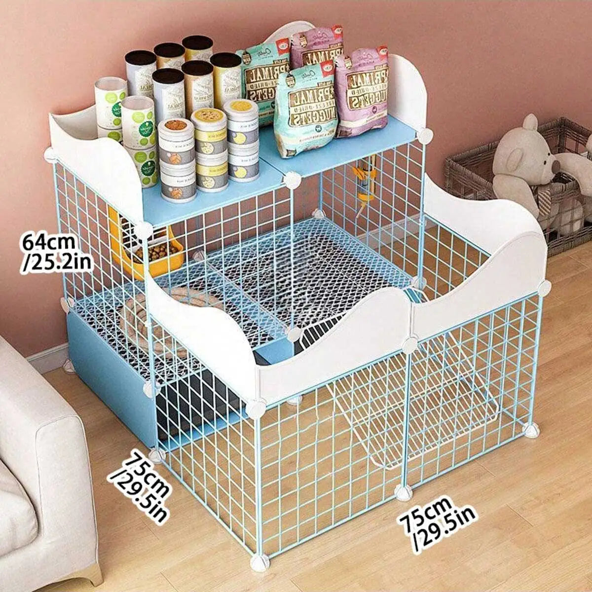 Jaula Antisplash para Conejos y Cobayas – Seguridad con Baño Integrado