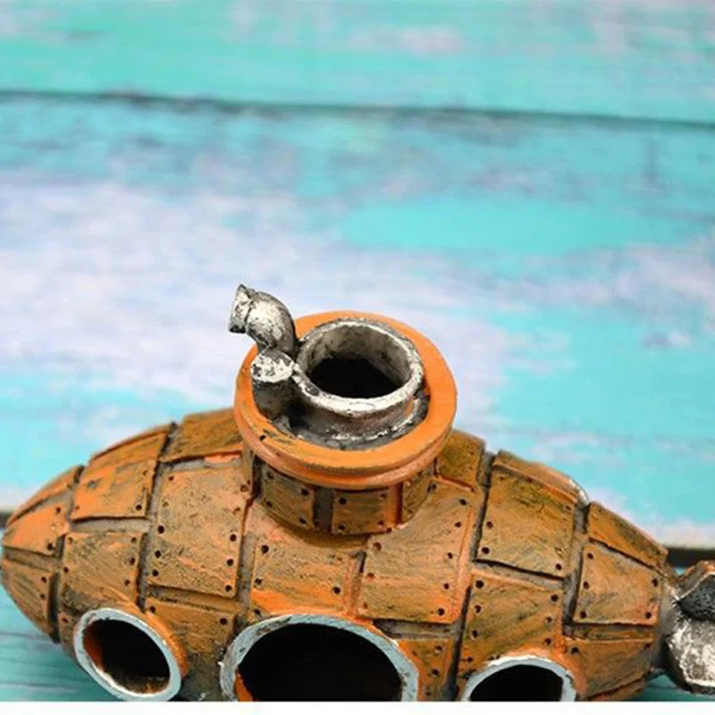 Ornamento de Submarino de Resina – Refugio y Paisajismo para Acuarios