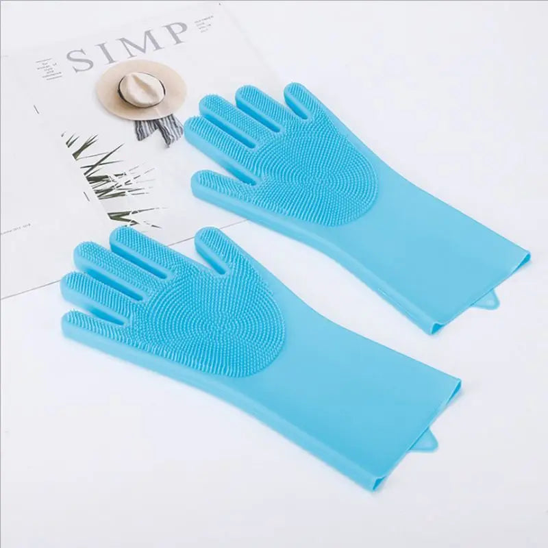 Guantes de Baño con Cepillo de Silicona – Cuidado y Higiene para Perros y Gatos