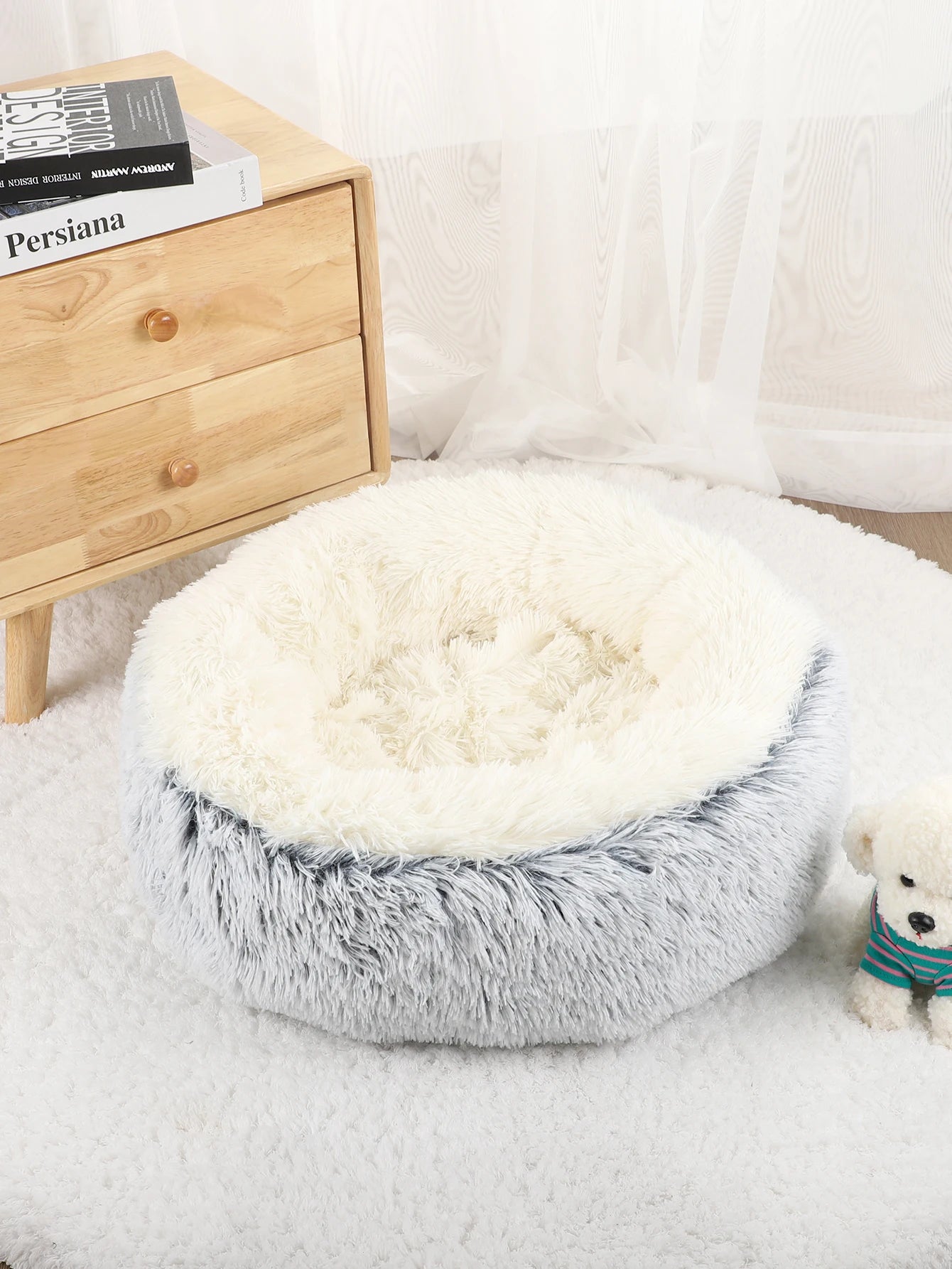 Cama Donut de Felpa para Perros – Descanso Acogedor y Suave