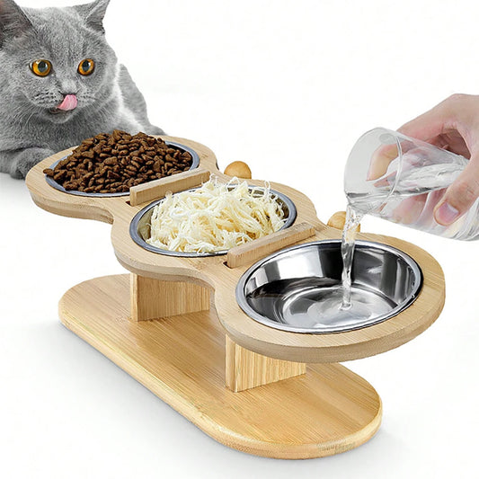 Alimentador Elevado 3 en 1 – Comodidad y Salud Postural para Gatos