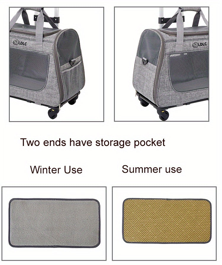 Maletín Transportador con Ruedas para Gatos – Comodidad en Movimiento