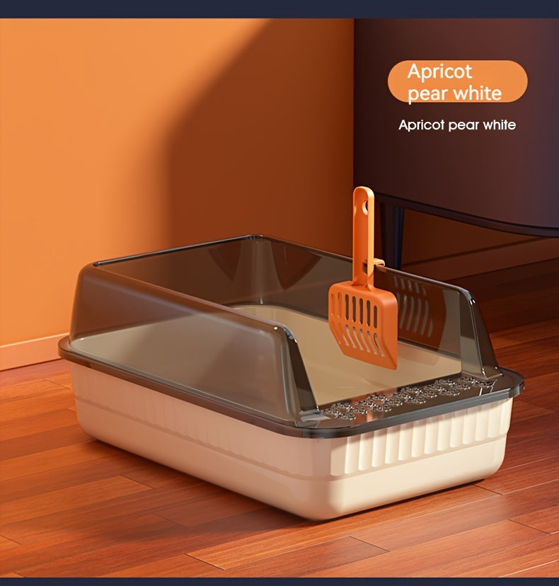 Caja de Arena Semicerrada para Gatos – Higiene y Comodidad en un Diseño Inteligente