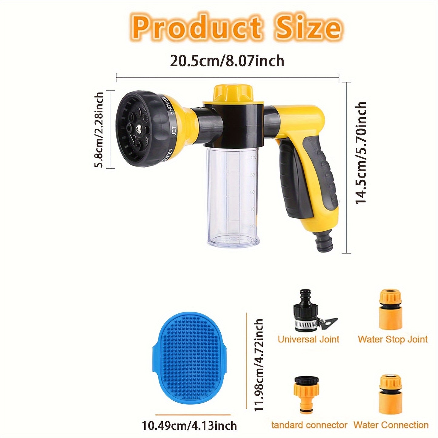 Rociador de Baño 8 en 1 para Caballos – Limpieza Eficiente con Dispensador de Jabón