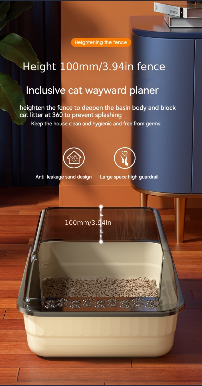 Caja de Arena Semicerrada para Gatos – Higiene y Comodidad en un Diseño Inteligente