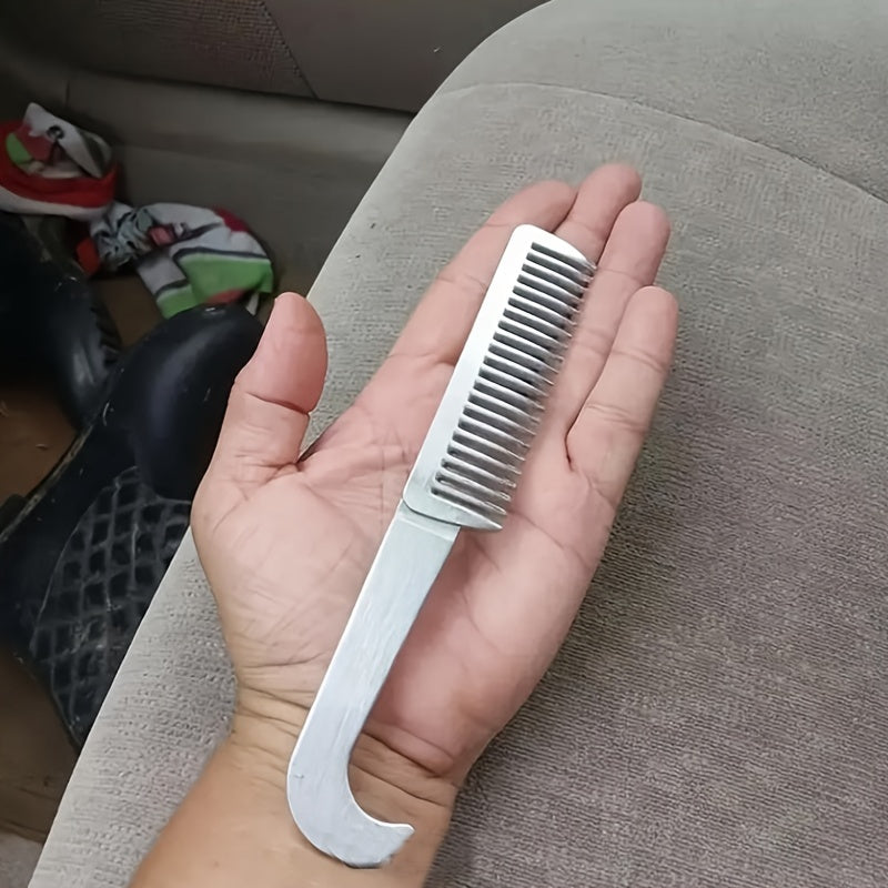 Peine de Aluminio para Cuidado Equino – Durabilidad y Precisión para Caballos