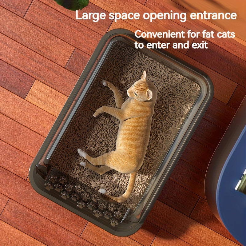 Caja de Arena Semicerrada para Gatos – Higiene y Comodidad en un Diseño Inteligente