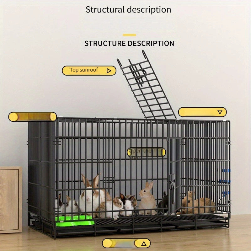 Jaula Grande para Conejos con Baño y Limpieza Automática
