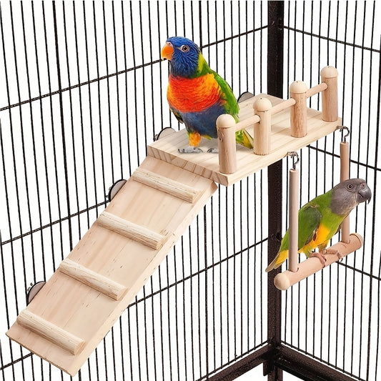 Columpio y Escalera para Pájaros – Diversión y Estimulación en un Solo Set