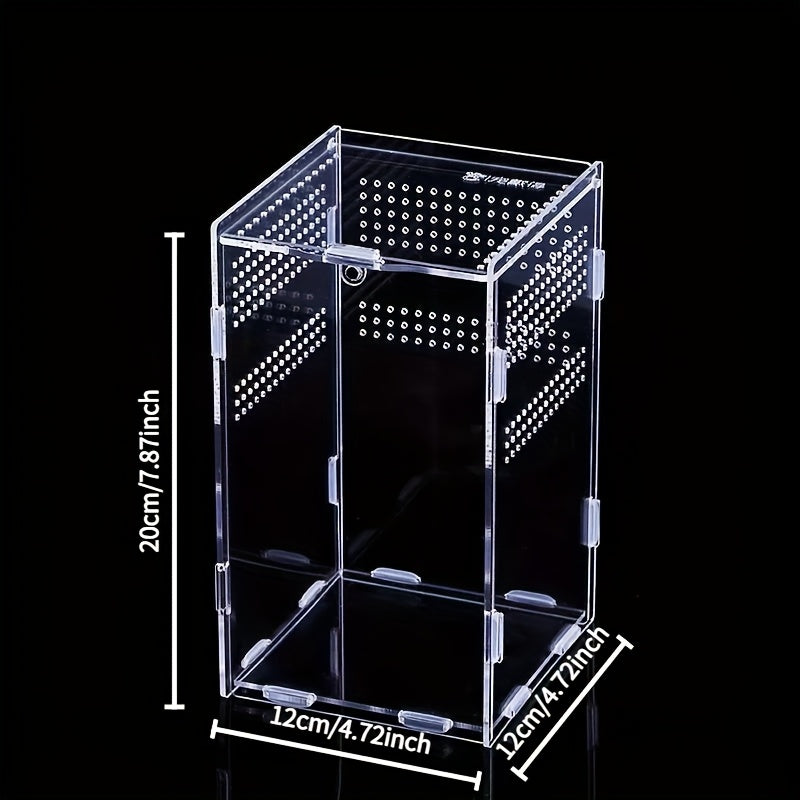 Terrario Transparente con Cierre Seguro – Hábitat Seguro para Reptiles Pequeños e insectos