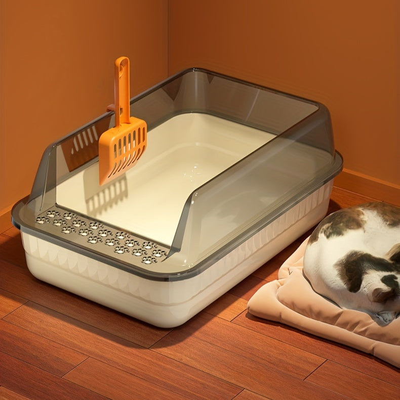 Caja de Arena Semicerrada para Gatos – Higiene y Comodidad en un Diseño Inteligente