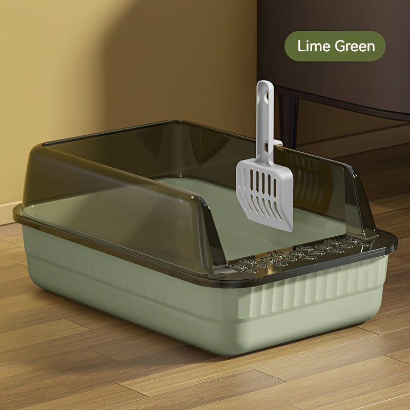 Caja de Arena Semicerrada para Gatos – Higiene y Comodidad en un Diseño Inteligente