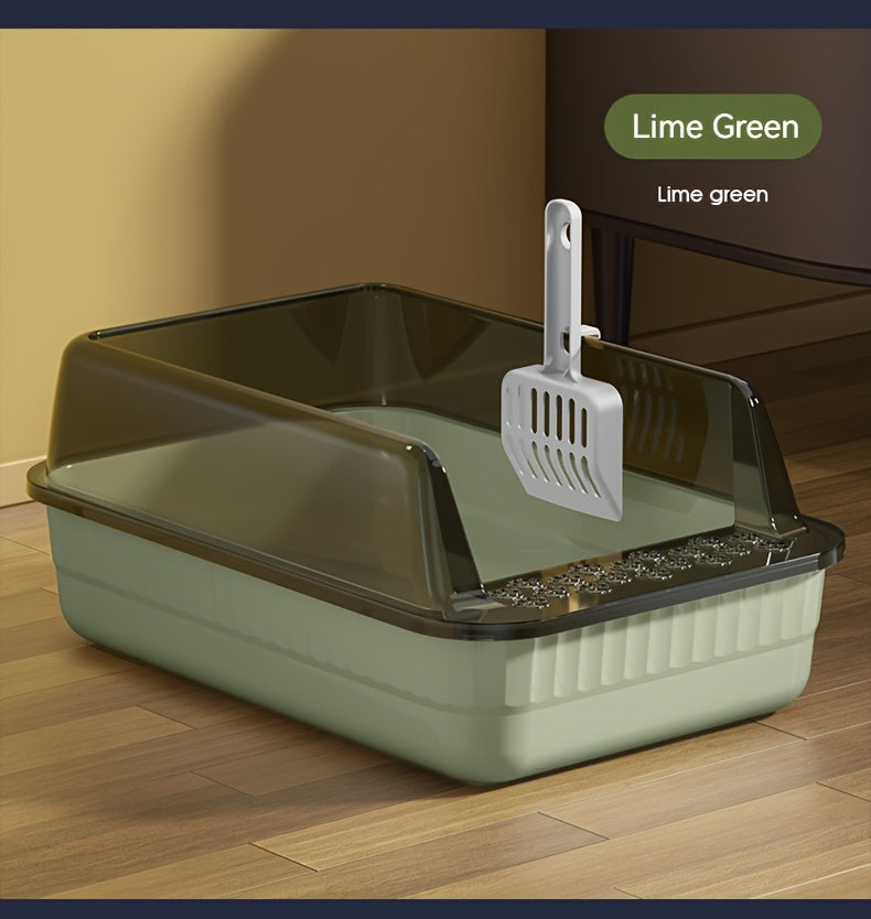 Caja de Arena Semicerrada para Gatos – Higiene y Comodidad en un Diseño Inteligente